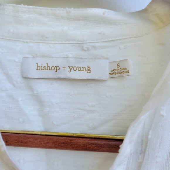 NWT Anthropologie Bishop + Young Ecru Ruffle Sleeve Top - Picture 4 of 6